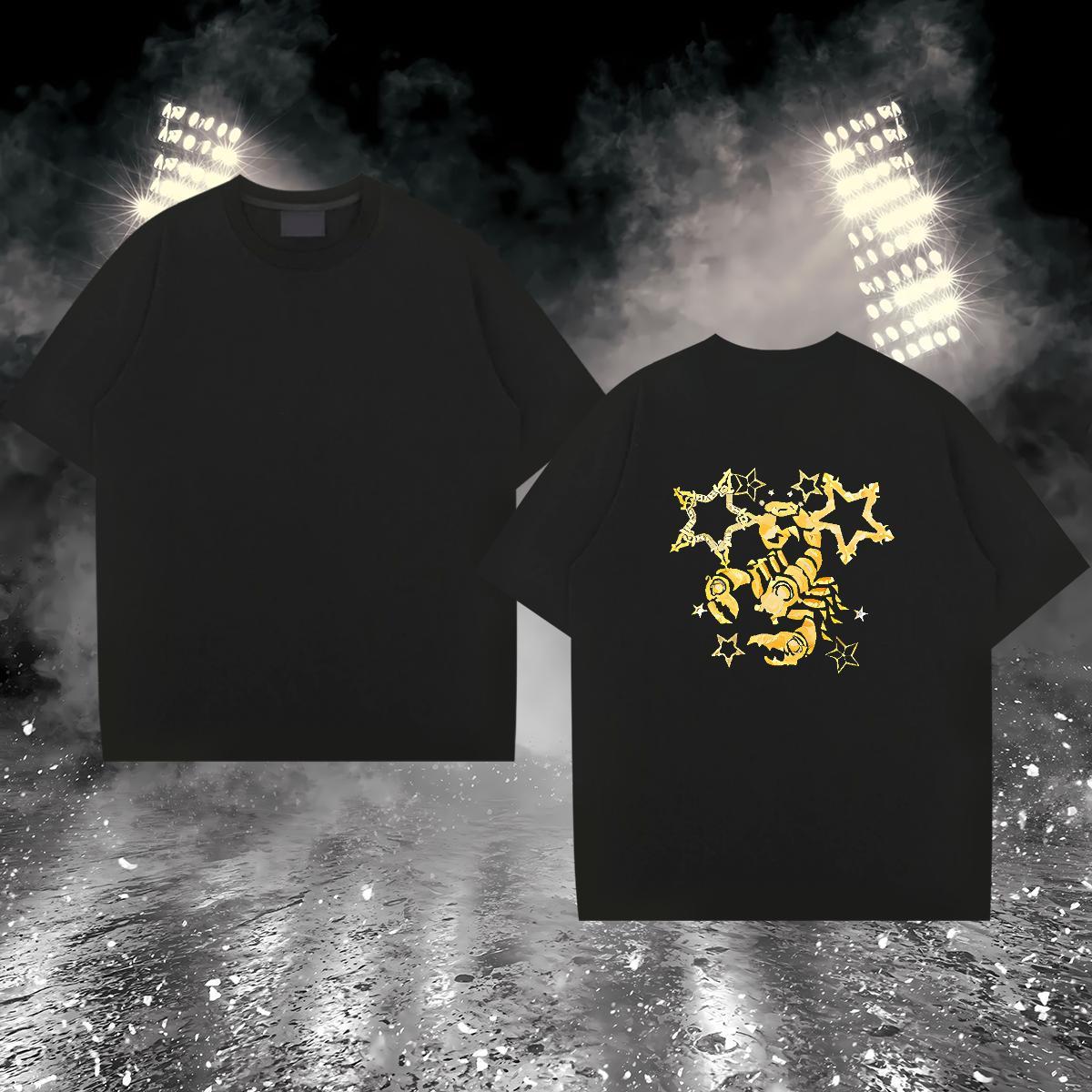 Fashion T shirt 230g 100% Cotton scorpion Daily Wear Top Tees Breathable Short Sleeve Comfortable Men Tshirts Customized Print