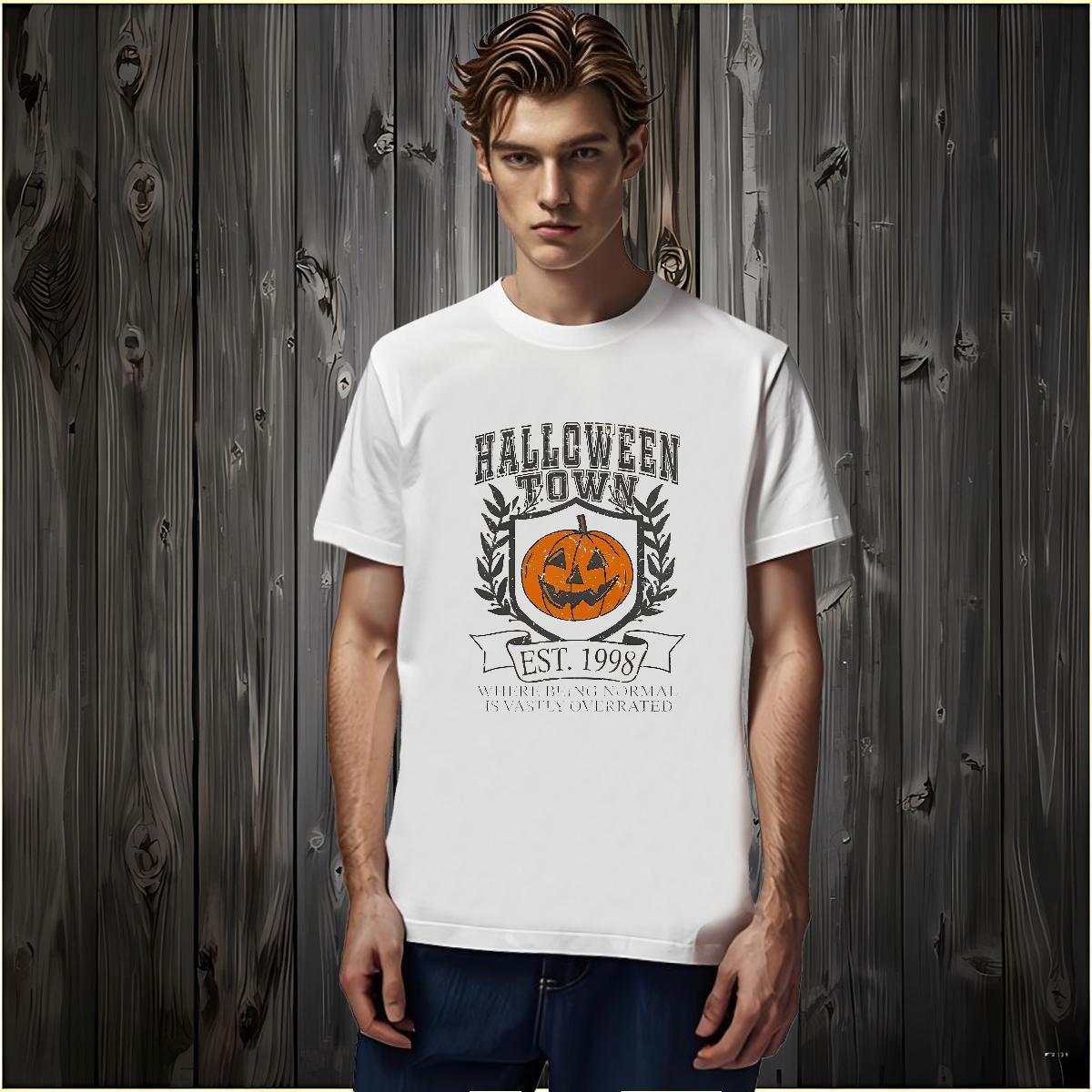 2024 T Shirts Men 230g 100% Cotton halloween Street Wear Top Tees Breathable Short Sleeve TOP Quality Men Tshirts Custom Big Size