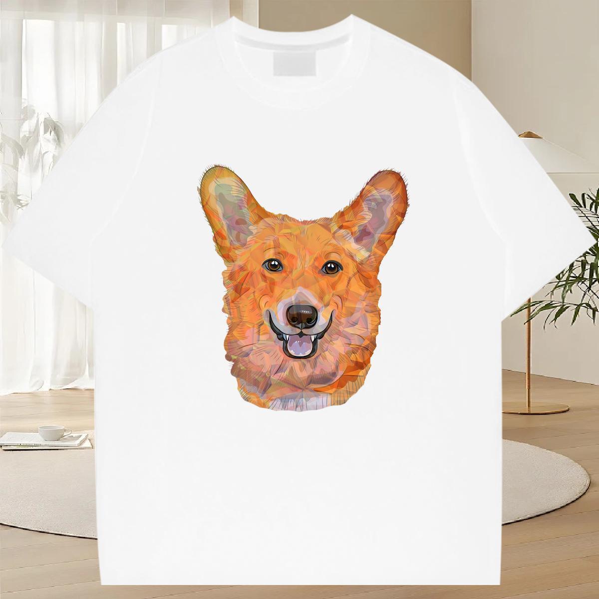 Designer Men Tops Tees 230g 100% Cotton Outdoor dog DIY Pure Cotton 2024 Summer Man T Shirts Top Tees