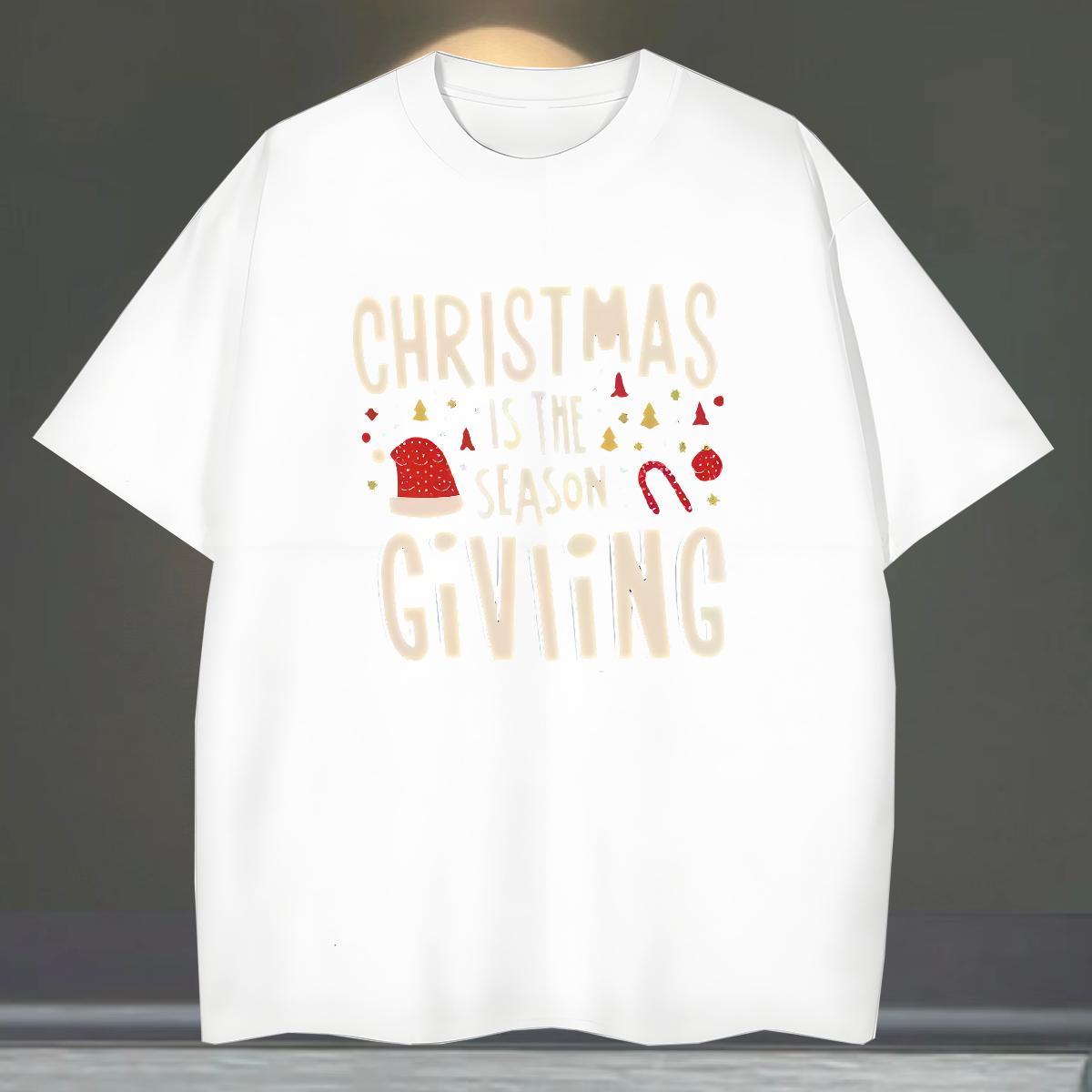 New T-Shirts 230g 100% Cotton Christmas Sports Casual Tops Crew Neck Breathable Cool Mens Tshirts Custom Printed