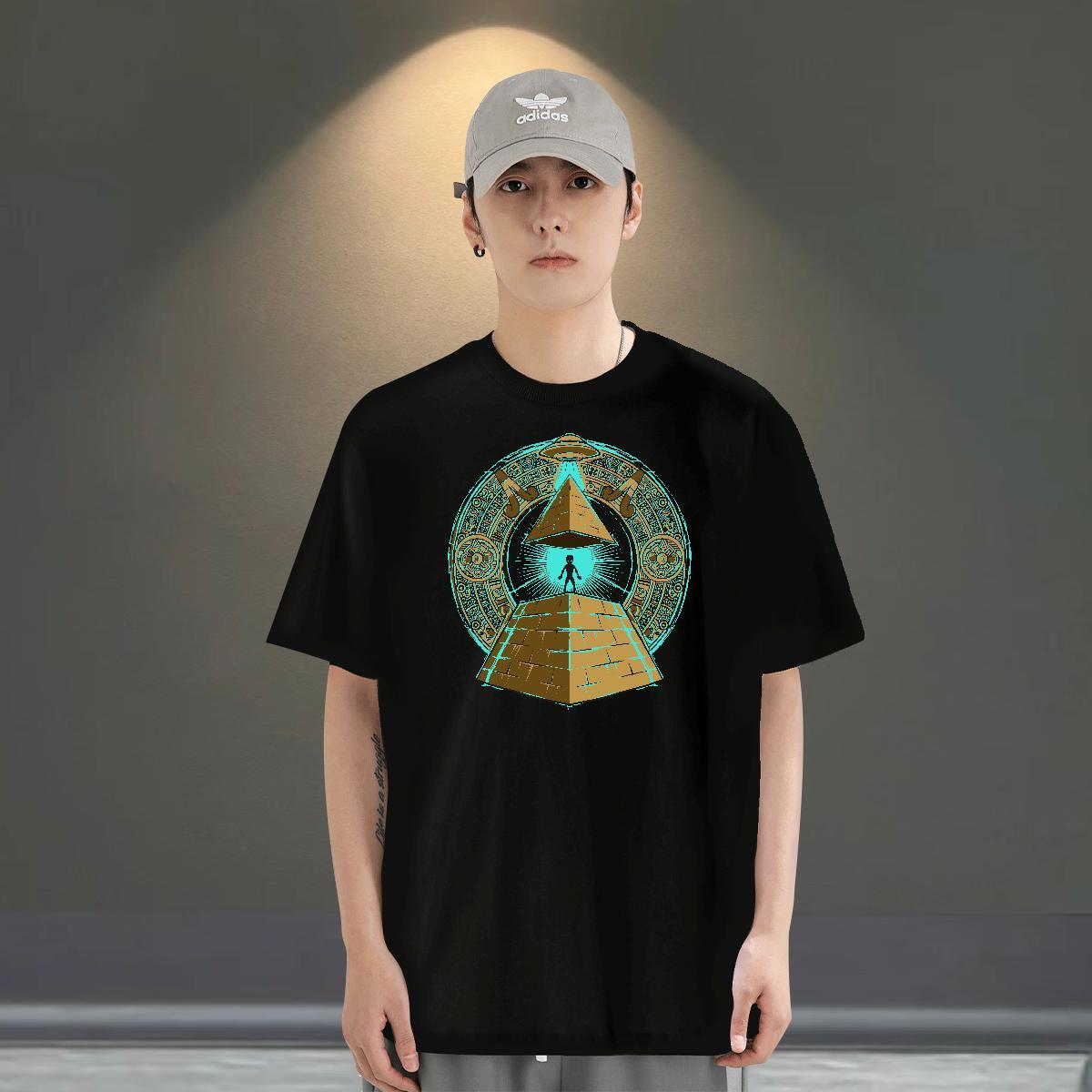 Unisex Couples T Shirts 100% Cotton 230g Casual ET White Plus Size Breathable New Man T Shirts Tees Shirts