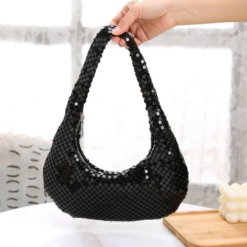 Soft womens evening bag zipper glitter small clutch party wedding handbag wallet 240806Z