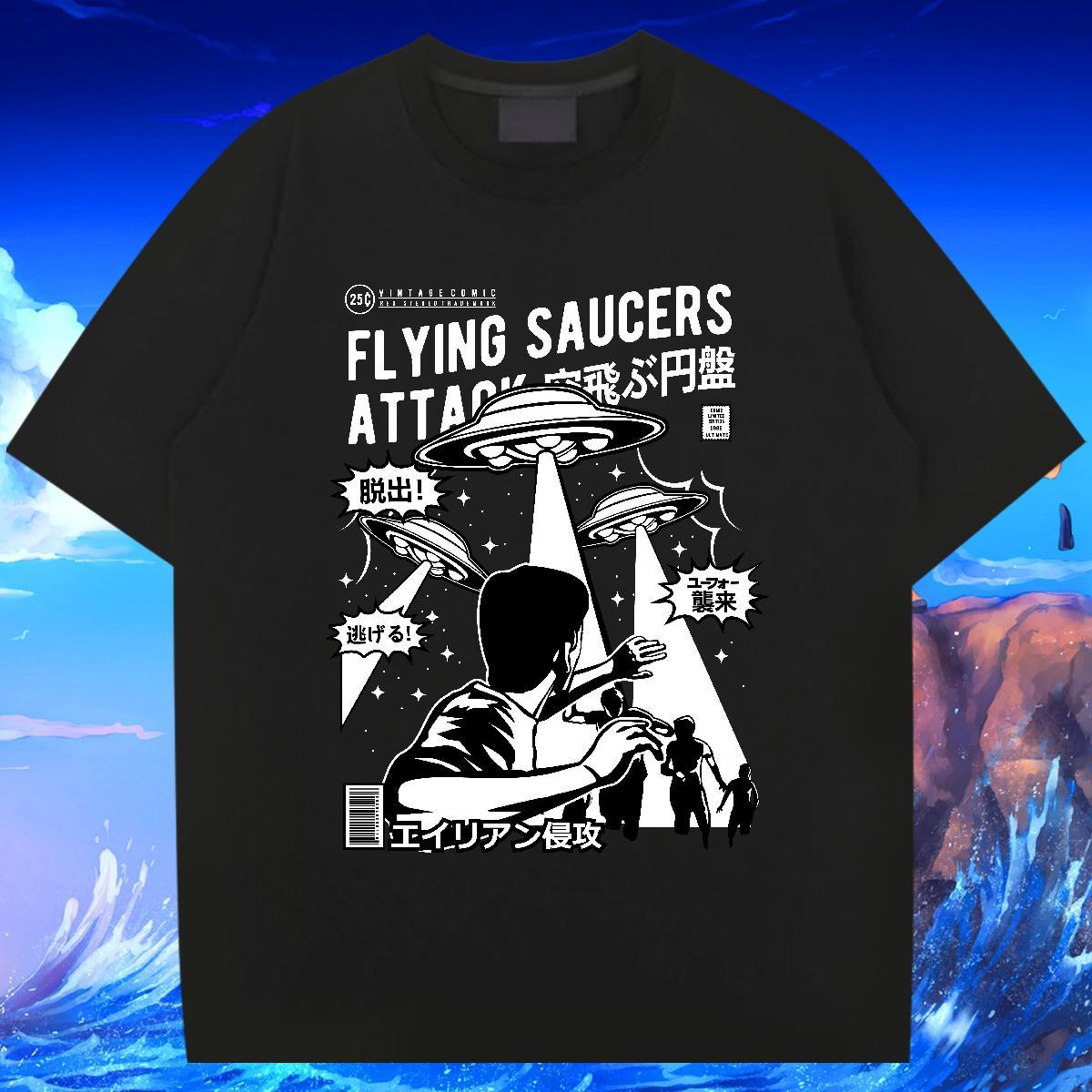 Brand Men Tees 100% Cotton 230g Outdoor ET Black Oversized Breathable Short Sleeve Fashion Casual Mens T Shirts Clothings