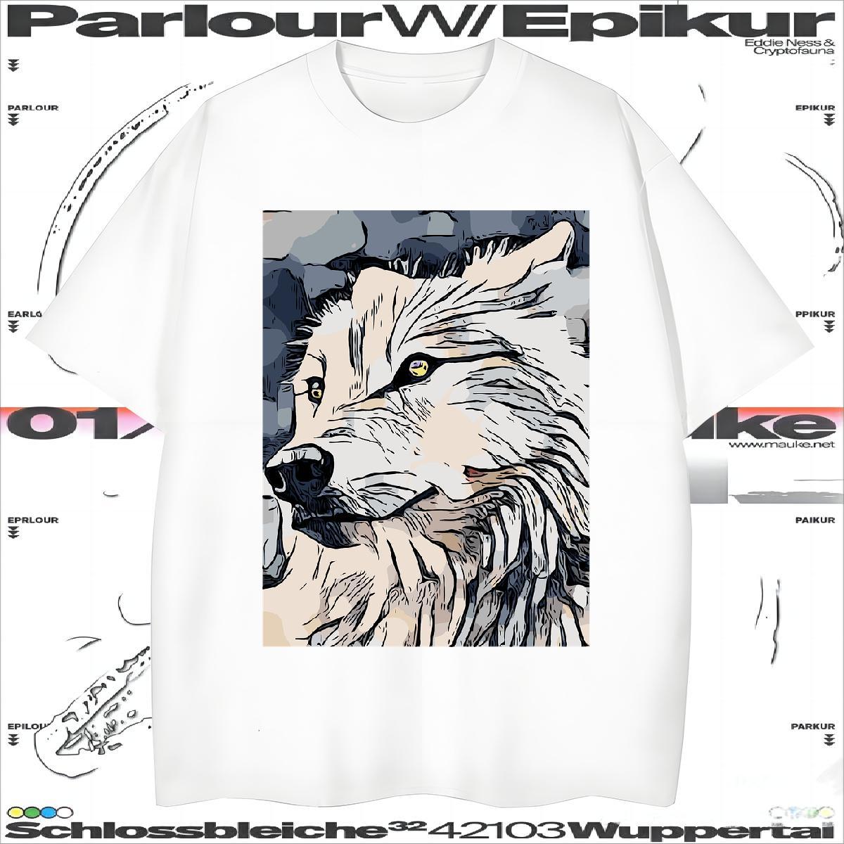 Cool Tshirt for Man Woman 230g Pure Cotton wolf Man T Shirts Street Crew Neck Breathable Customized Fashion Clothings