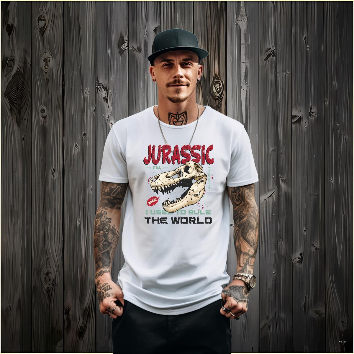 Fashion New T Shirts Men 230g 100% Cotton dinosaur Outdoor Tops Shirt Breathable Crew Neck Free Shipping Tshirt for Man Woman Custom Printed