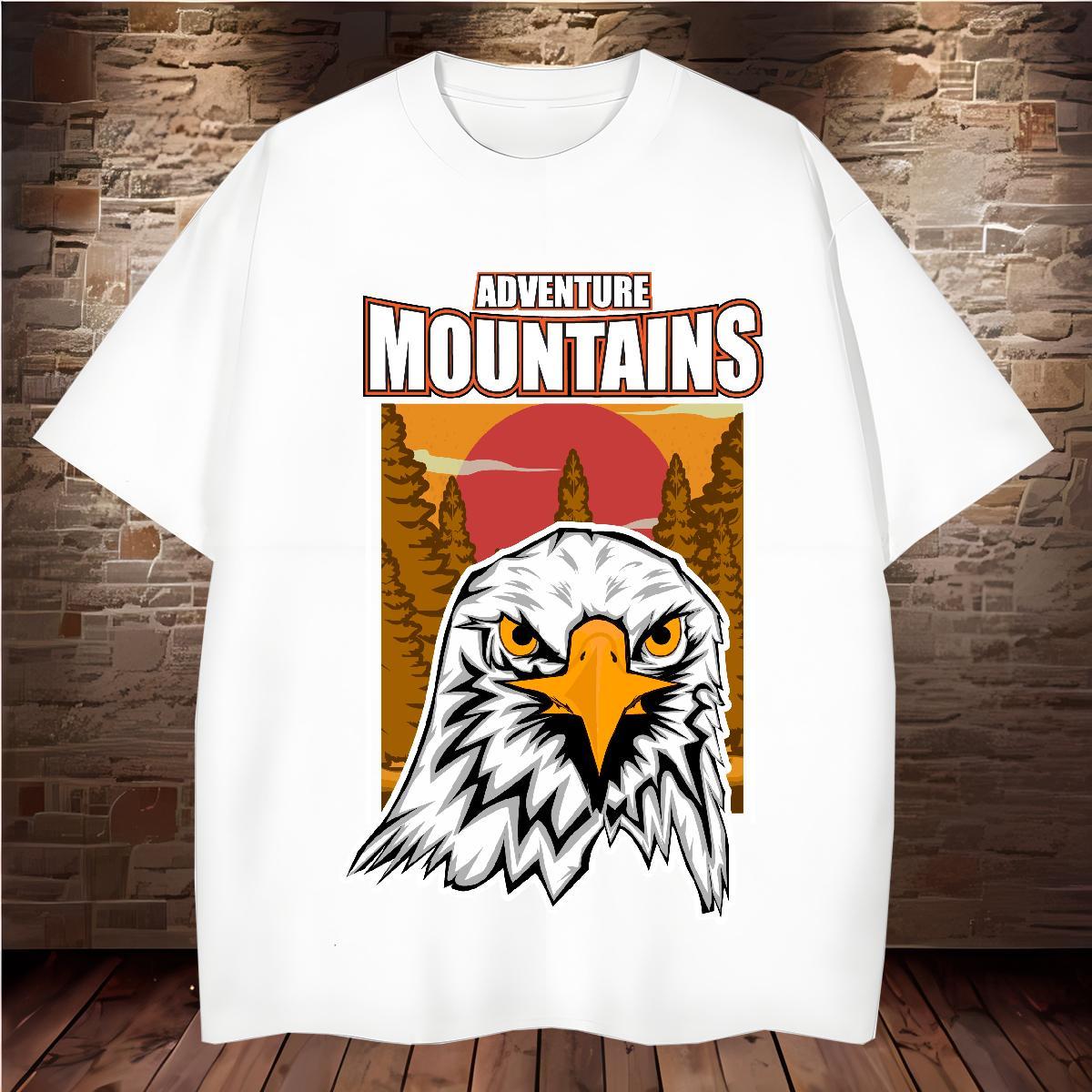 T shirt 230g 100% Cotton eagle Sport Short Sleeve Soft Oversized 3XL 4XL Men Tshirts Stylist Cool Design Clothes