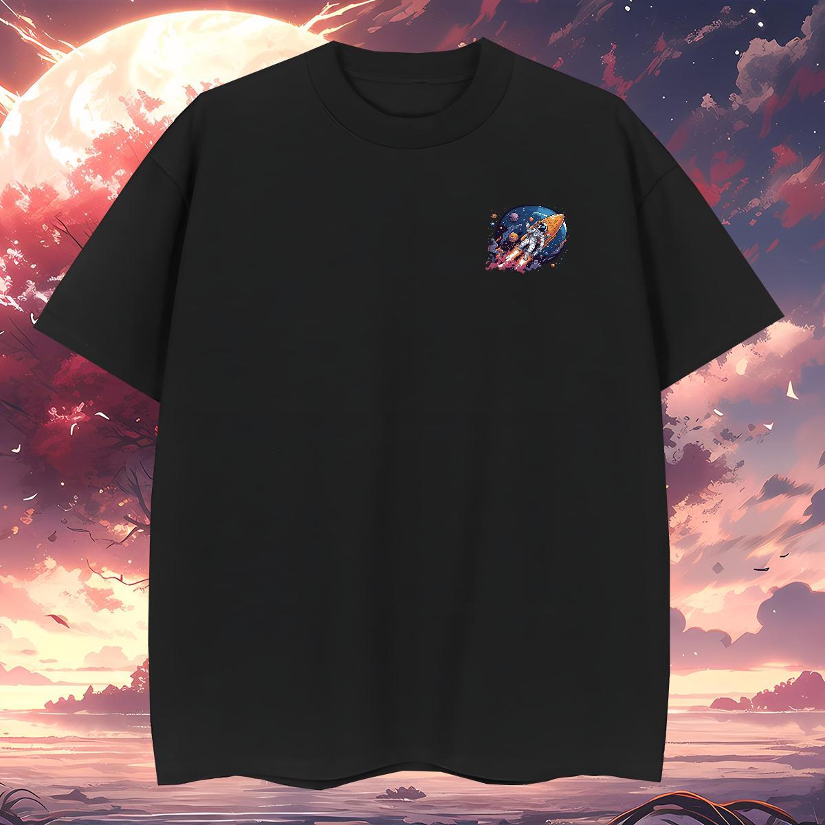 T shirt 230g 100% Cotton cosmonaut Hip Hop Street Breathable Short Sleeve Custom Big Size Men Clothes T-Shirt New Designer Unisex Wear