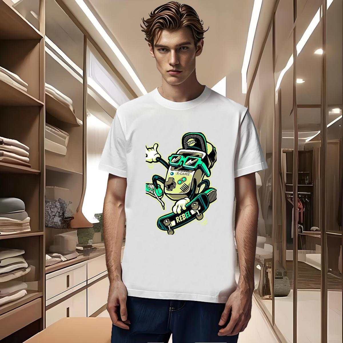 DIY T-Shirts skateboarding Tees 100% Cotton 230g Hip Hop Cool White Plus Size Breathable Crew Neck Couples T Shirts