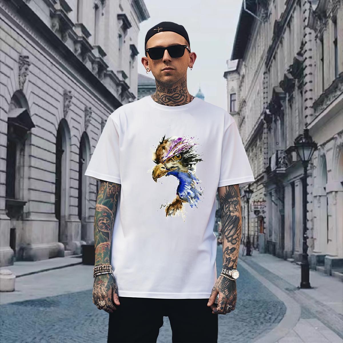 T-Shirts 230g 100% Cotton cool Summer Casual Short Sleeve O-Neck DIY Printed Men Clothes T-Shirt 2024 New Loose Fit Clothings