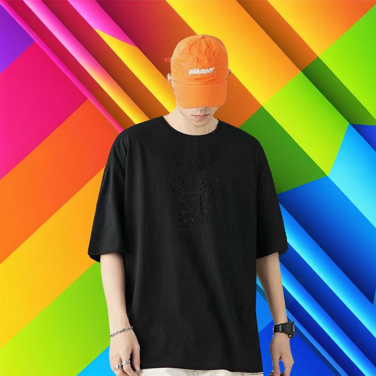 Free Shipping T-Shirts 100% Cotton 230g Elephant Spring Summer Tees Crew Neck TOP Quality Tshirt for Man Woman Anime Print
