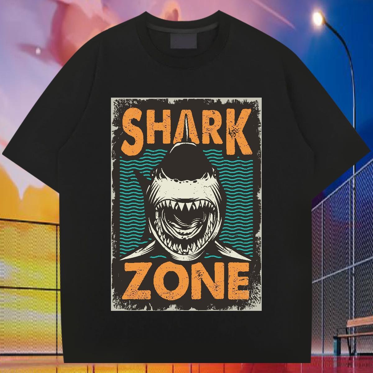 New Designer Mens T Shirts 230g Pure Cotton fish High Street Hip Hop Top Tees Round Neck Short Sleeve Brand Tshirt for Man Woman DIY Anime