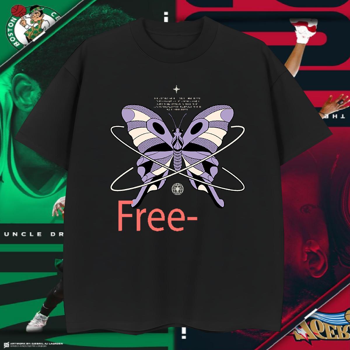 T-Shirts for Men 100% Cotton 230g Butterfly Beach Breathable Short Sleeve Custom Anime Couples T Shirts 2024 DIY Free Shipping Wear