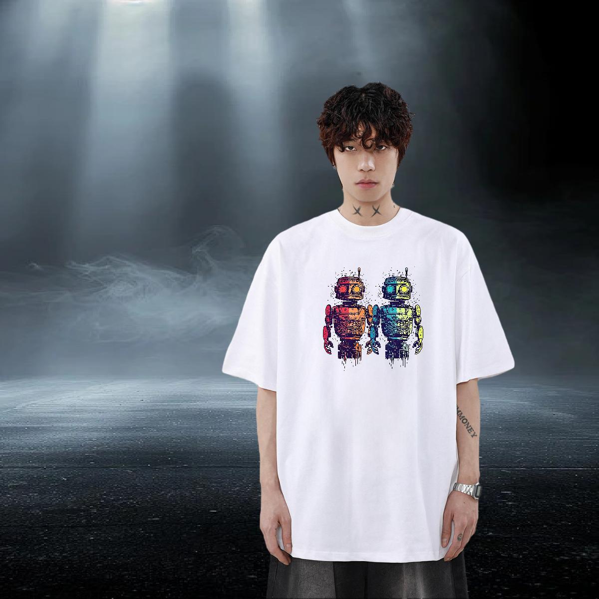 Classic Men Tshirts 100% Cotton 230g Street ET DIY Printed O-Neck Short Sleeve New Arrival T shirt Tees