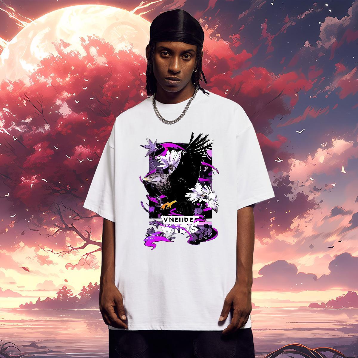 T Shirts Men 230g Pure Cotton eagle Sport Breathable Soft Anime Mens Tshirts Wholesale Cool Tee Shirt