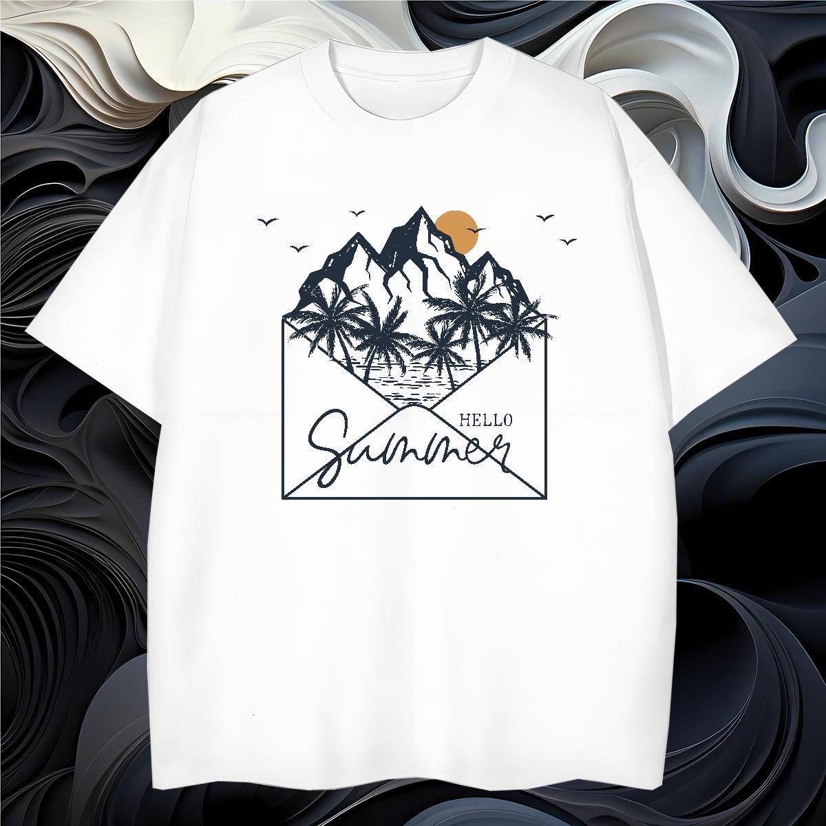 Man T Shirts 100% Cotton 230g sun High Street Hip Hop Short Sleeve O-Neck Custom Anime Couples T Shirts New Arrival Unisex Wear