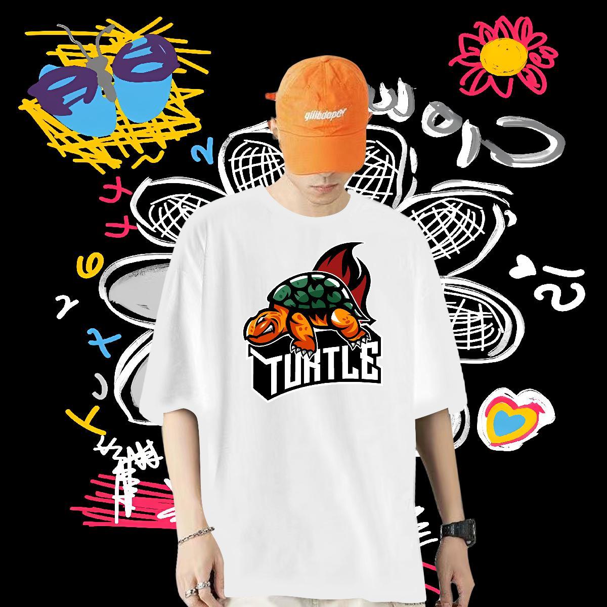 Classic T-Shirts 100% Cotton 230g Spring Summer Top Tees Pure Cotton Soft Mens Tshirts Cartoon Printing L-4XL