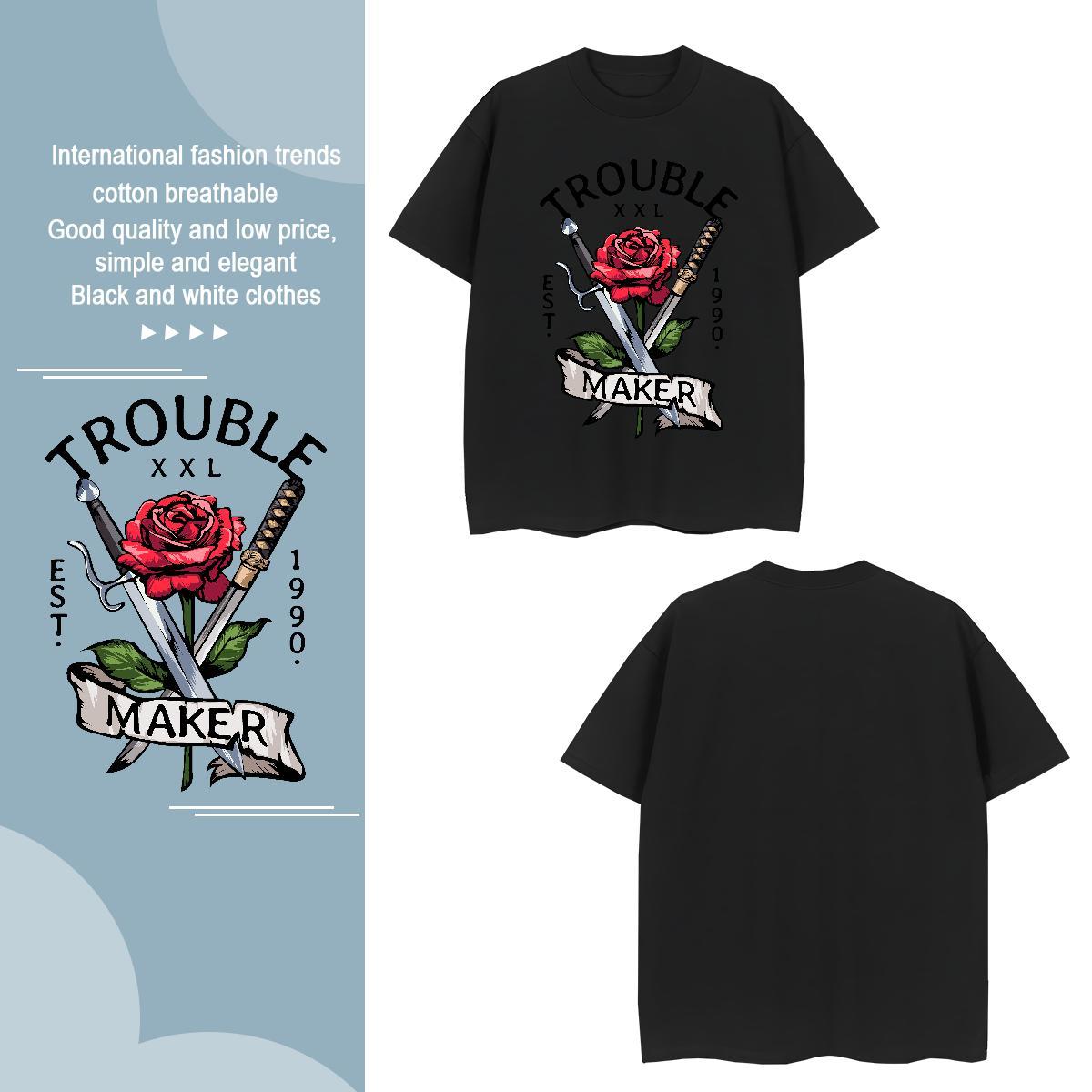 Mens T Shirts 230g 100% Cotton flower Hip Hop Breathable Oversized 4XL Men Clothes T-Shirt New Designer Cool Tops Shirt