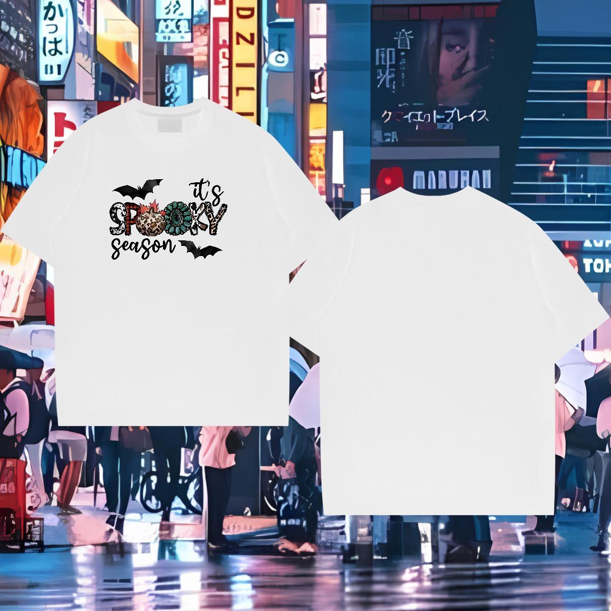 New Arrival T-Shirts for Men 230g Cotton halloween Casual Tees Shirts Pure Cotton Designer Men Tees Skull