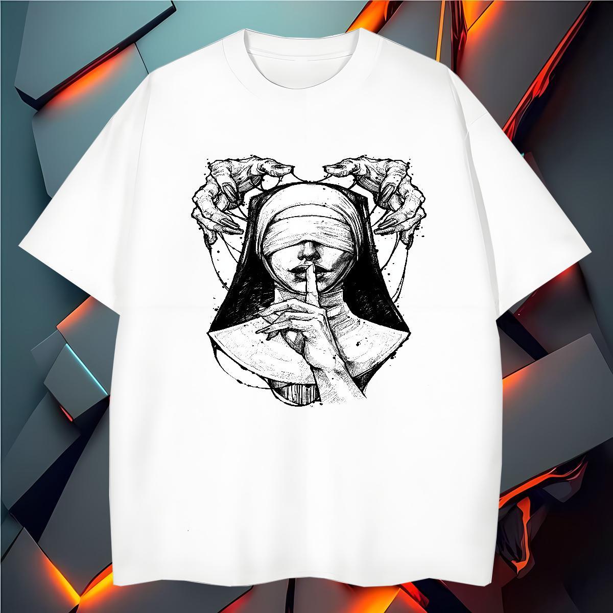 T Shirt For Man 100% Cotton 230g nun Hip Hop Street Breathable Custom Big Size Men Tshirts Casual New Loose Tops Tees