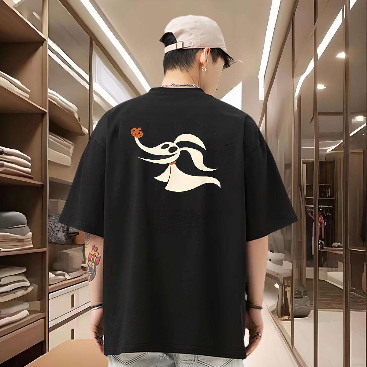 Designer T shirt 230g 100% Cotton halloween Street wear Hip Hop Tees Round Neck Short Sleeve High Quality Men Tees Skull