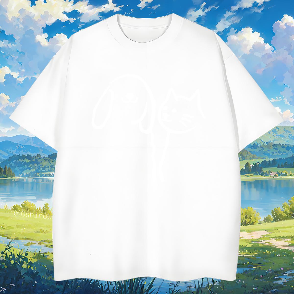 T-Shirts 100% Cotton 230g cat Street Wear Crew Neck Breathable Custom Printed Tshirts Brand High Quality Clothes