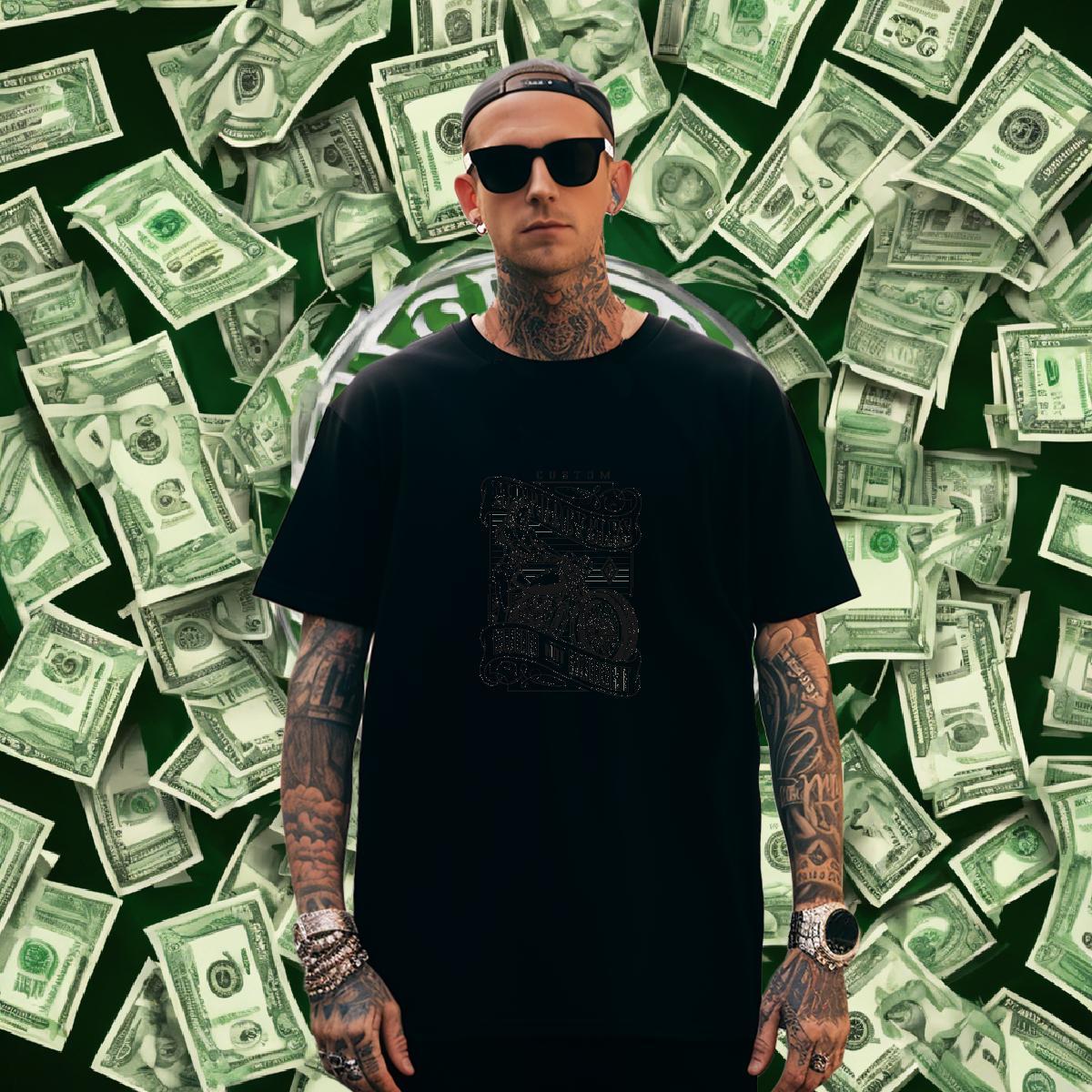 High Quality Men Tops Tees 230g Pure Cotton Beach car DIY Logo Oversized Short Sleeve O-Neck Brand T-Shirts for Men Tees Shirts