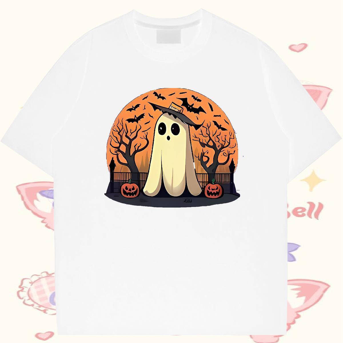 Designer T-Shirts for Men 230g Pure Cotton halloween Anime Printing Street Polos Breathable Short Sleeve Popular Tshirt for Man Woman DIY Anime