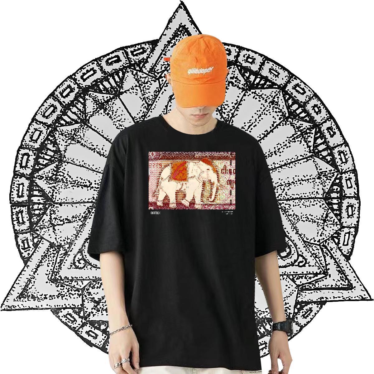 Designer Fashion T Shirt For Man 100% Cotton 230g elephant Sport Tees Breathable Crew Neck Wholesale Men Tees Anime