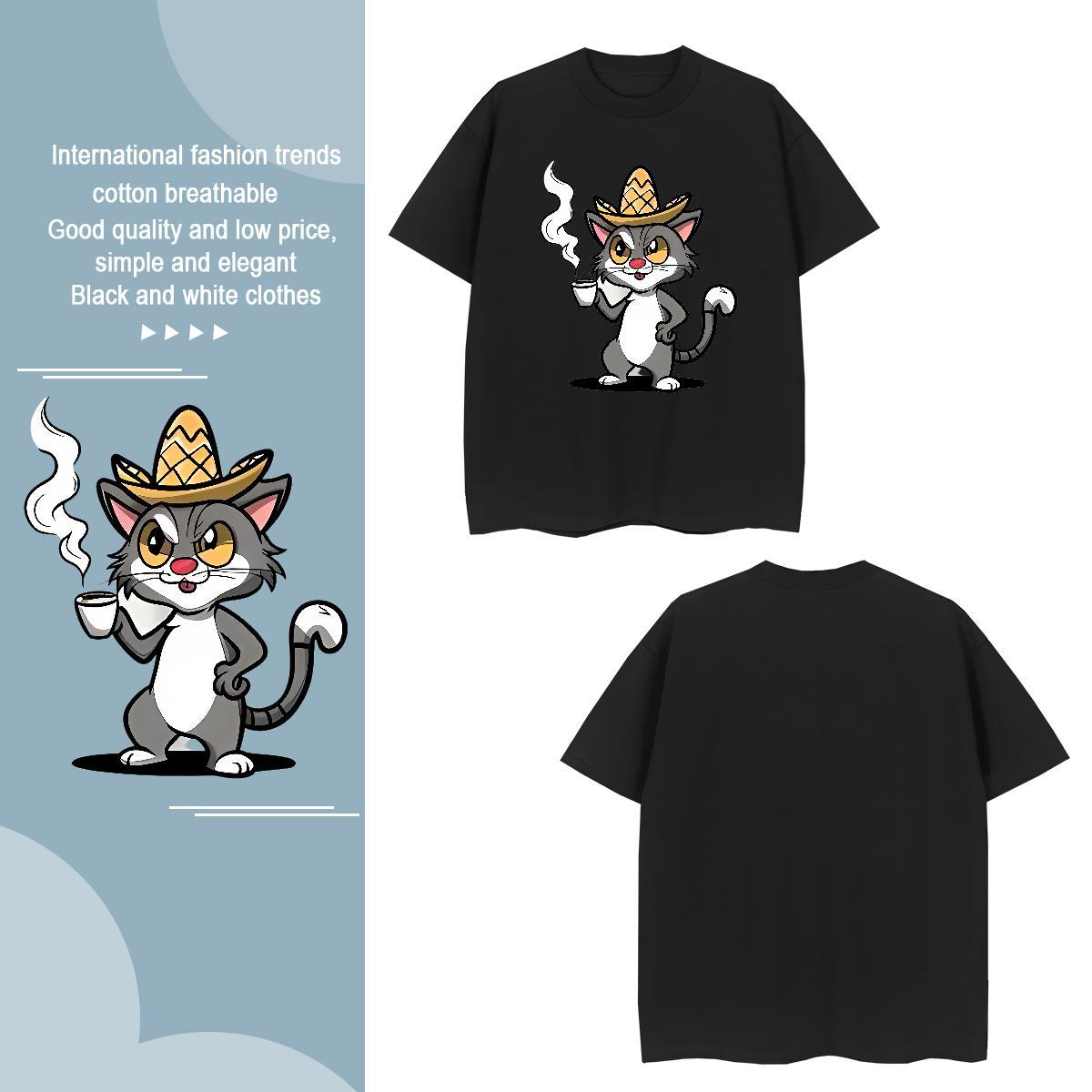 T Shirt For Man 230g Pure Cotton Home Outdoor Breathable Crew Neck Black Oversized Couples T Shirts Fashion Casual Soft Tops Shirt