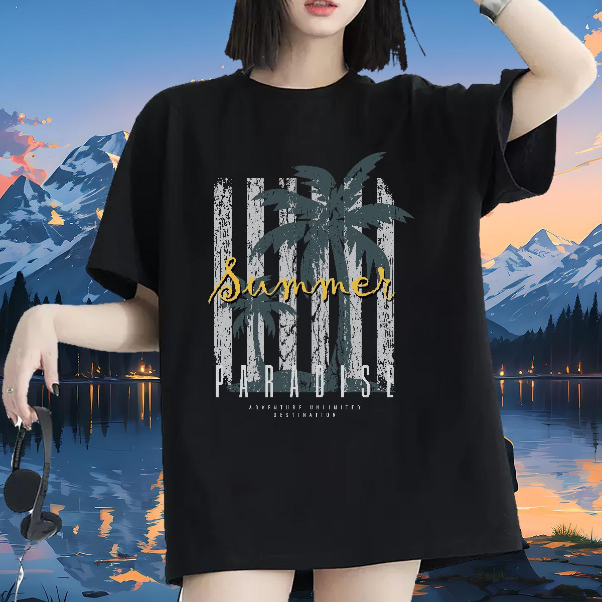 Designer Nice T shirt Breathable Short Sleeve Women Tshirts Oversized L-4XL tree Spring Summer 100% Cotton 230g Custom Tops Tees