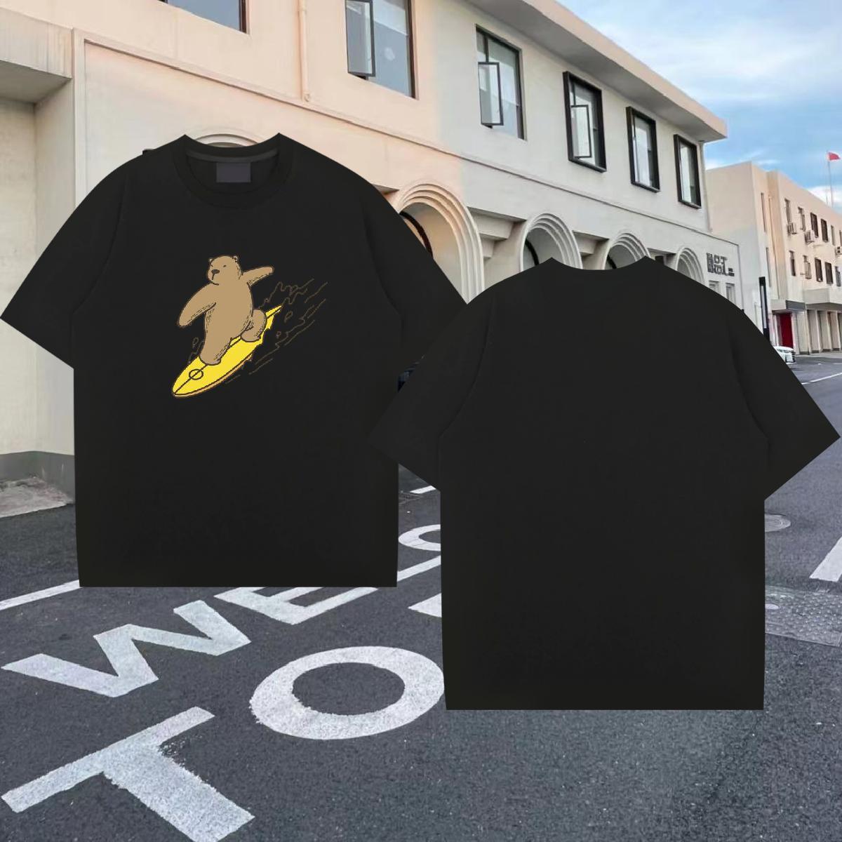 Fashion New Men T Shirts 230g Pure Cotton bear Daily Outfit Wear Breathable Crew Neck Free Shipping Tshirt for Man Woman Custom Printed