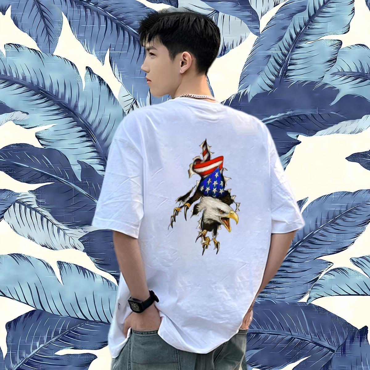 New Designer Man T Shirts 100% Cotton 230g eagle Summer Casual Clothings Short Sleeve Soft Loose Fit Tshirt for Man Woman Custom Big Size