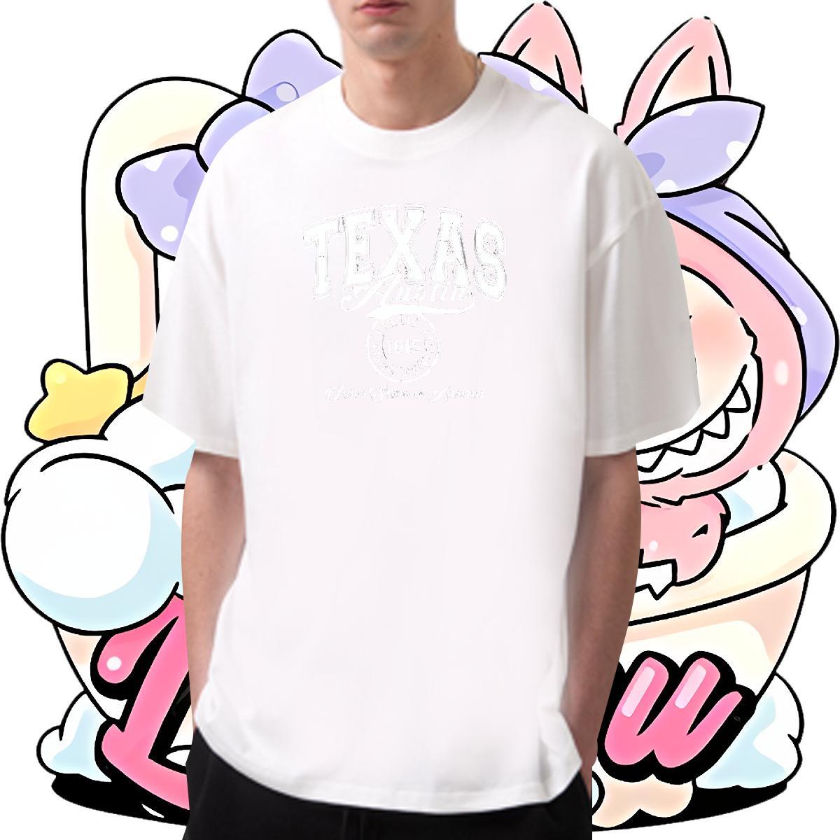 Cool Couples T Shirts 100% Cotton 230g Anime Printing Street letter Custom Printed Breathable Short Sleeve Designer Fashion Men T Shirts Tees