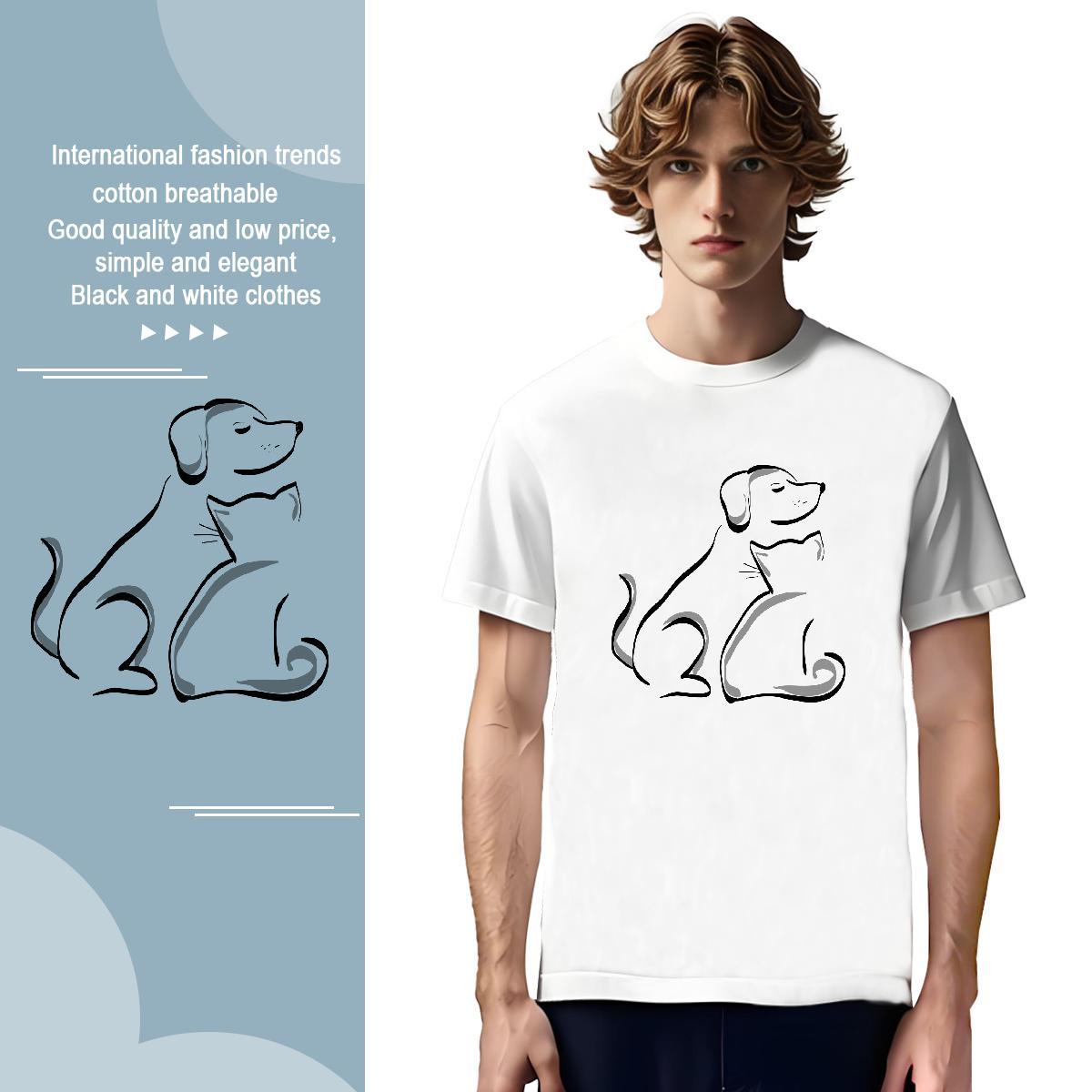 Man T Shirts 100% Cotton 230g Dog Sport Breathable Short Sleeve Skull Men Clothes T-Shirt New Designer TOP Quality Tops