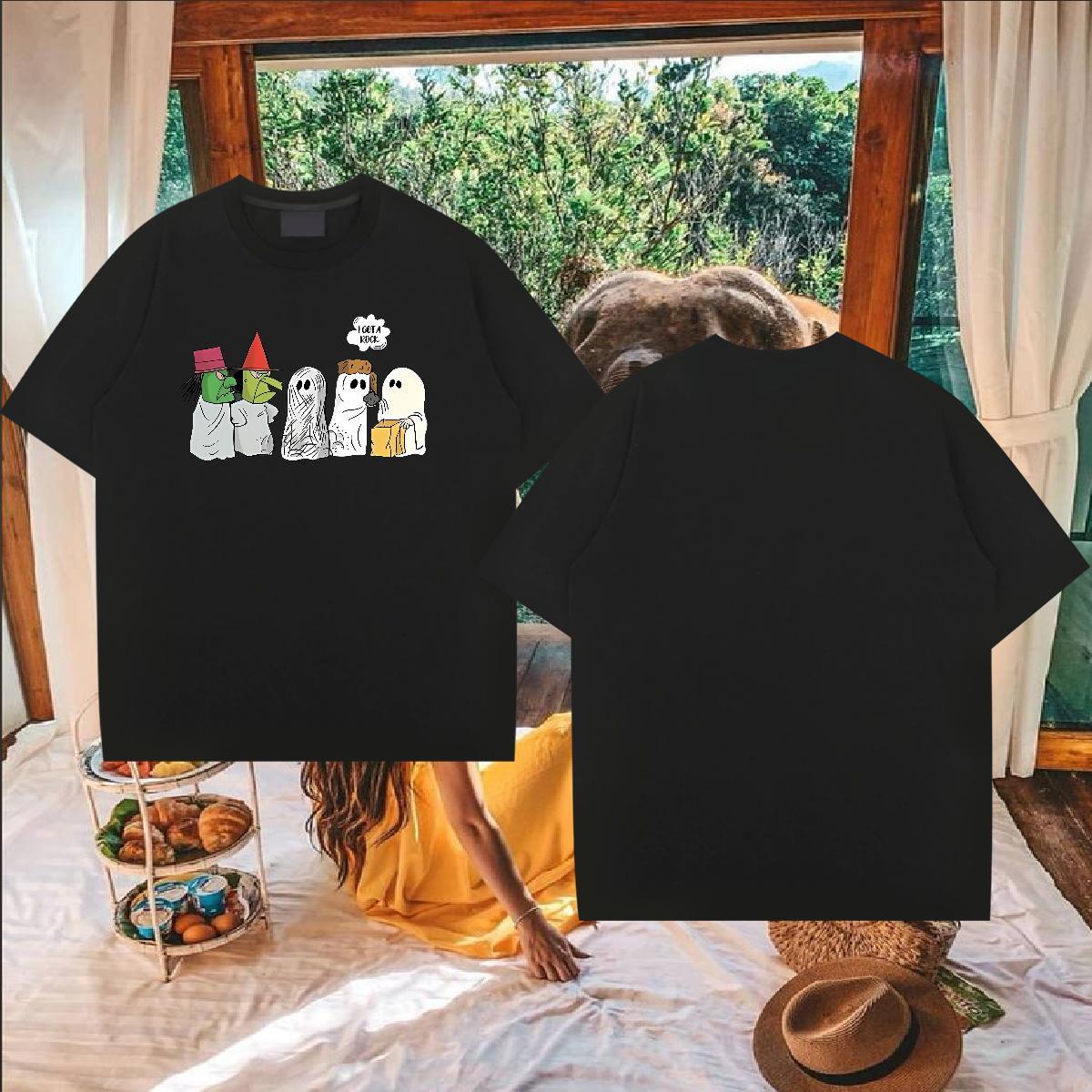 2024 Summer T Shirts Men 230g 100% Cotton halloween Street wear Hip Hop Clothes Breathable Soft Comfortable Couples T Shirts DIY Anime