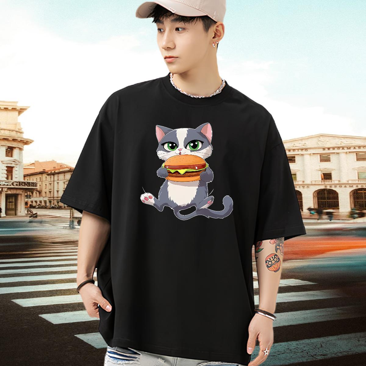 Fashion Casual T Shirts Men 230g 100% Cotton Summer Casual Tops Shirt Short Sleeve O-Neck Loose Men Tees Custom Printing