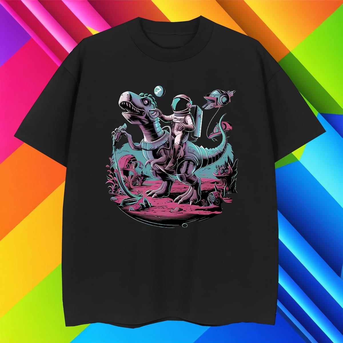 Brand Men Tops Tees 230g Pure Cotton dinosaur T-Shirts Home Outdoor Breathable Short Sleeve Customized Casual New Wear