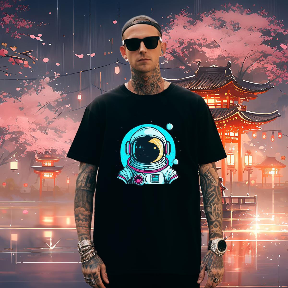 T-Shirts 230g Pure Cotton universe Hip Hop Street Breathable Short Sleeve DIY Mens Tshirts Wholesale Loose Top Tees