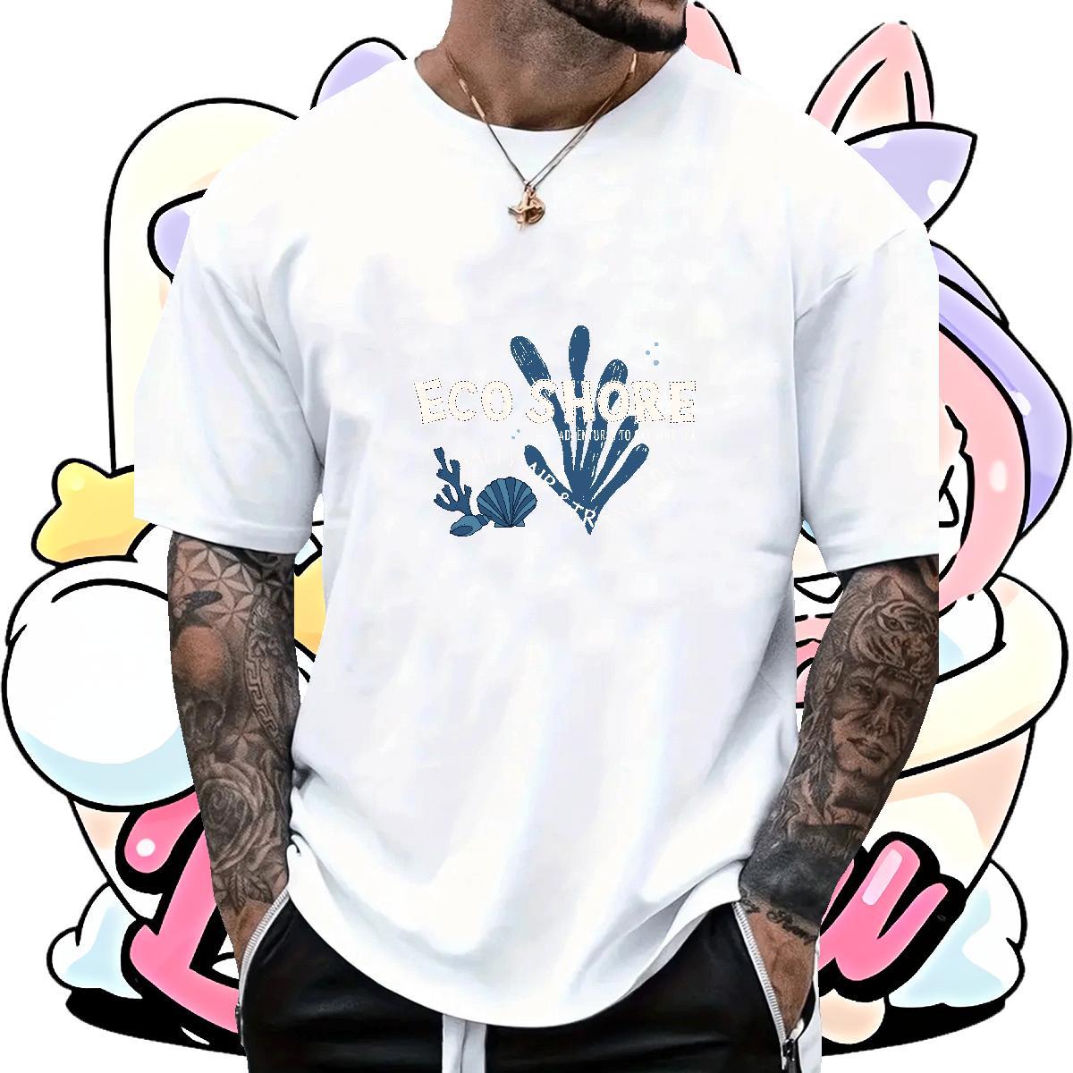 2024 Summer Mens T Shirts 230g Cotton tree Street Wear Tops Tees Breathable Short Sleeve TOP Quality Couples T Shirts Graphic