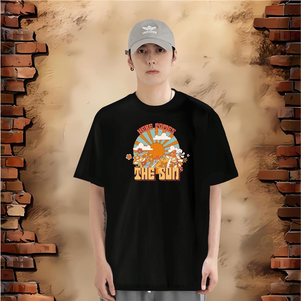 T-Shirts 230g Cotton mushroom Casual Short Sleeve O-Neck Custom Printing Mens Tshirts Wholesale Cool Design Tees Shirts