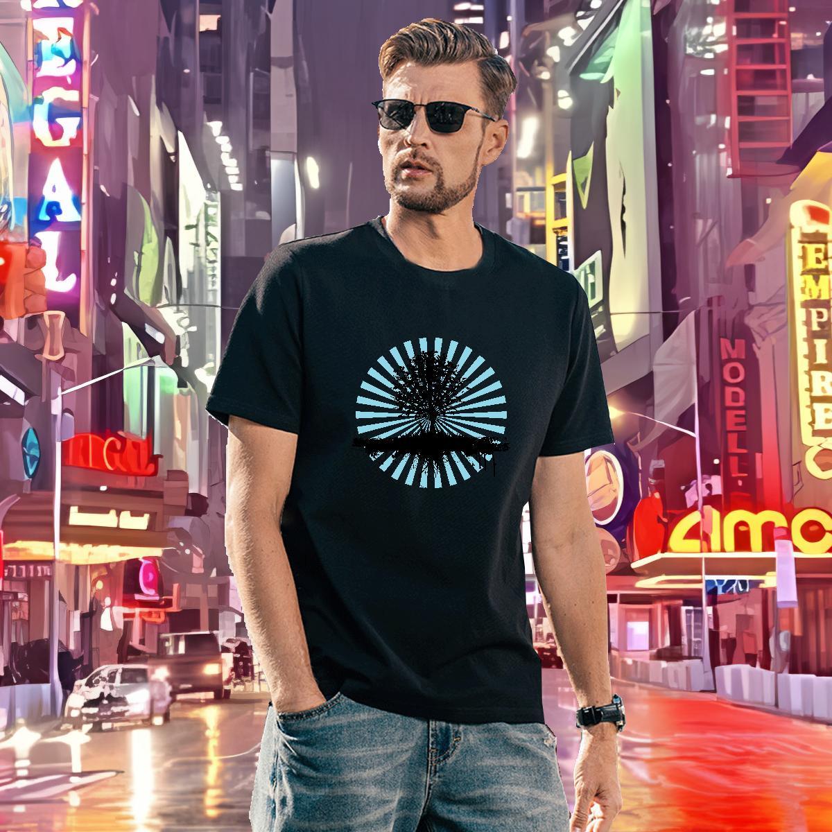 T Shirt For Man 230g Pure Cotton tree Street wear Hip Hop Breathable Short Sleeve DIY Anime Men Tshirts 2024 DIY Brand Clothings