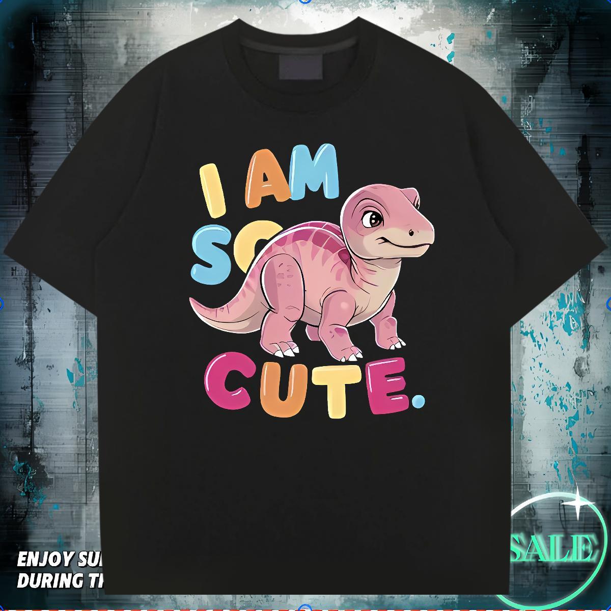 Factory Direct T Shirt For Man 230g Cotton dinosaur Street wear Hip Hop Tshirts O-Neck Short Sleeve Classic Mens Tshirts Plus Size Custom