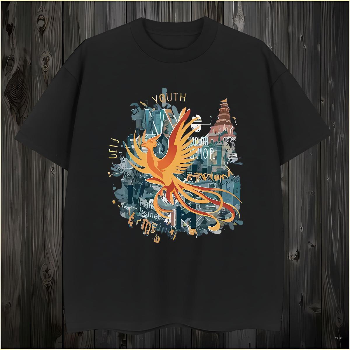 Designer Fashion Mens T Shirts 230g Cotton bird Hip Hop Street Clothes Breathable Soft Men Tees DIY Printed
