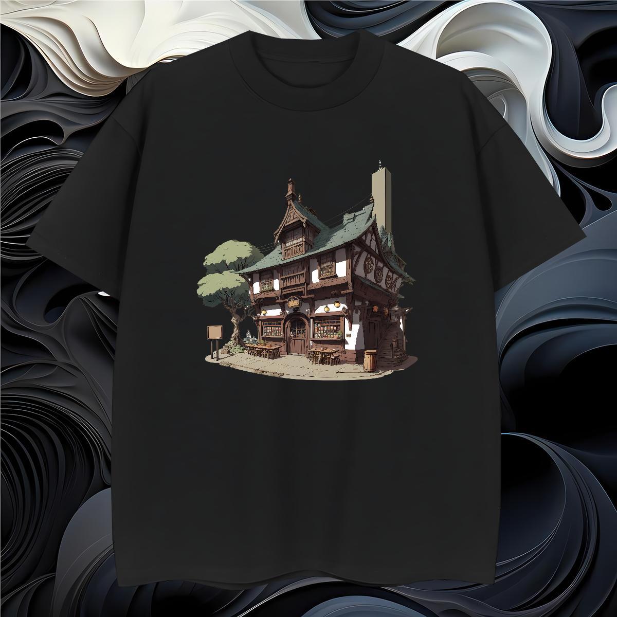 T Shirt For Man 230g Cotton House Street Wear Breathable Crew Neck Graphic Men Tshirts Classic Popular Tee Shirt