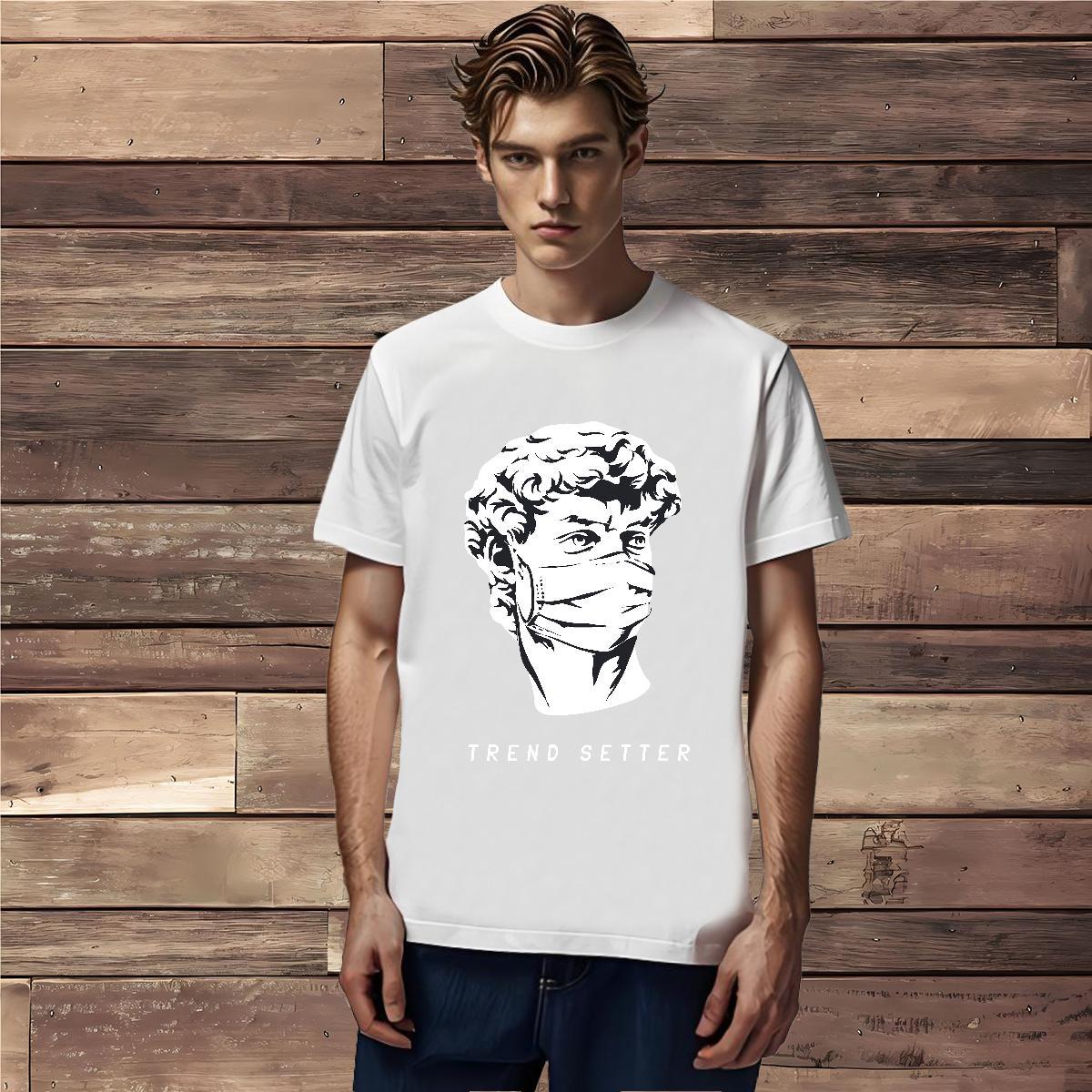 Mens T Shirts 100% Cotton 230g portrait Home Outdoor Round Neck Short Sleeve Oversized 4XL Tshirts Fashion Design Classic Tees Shirts