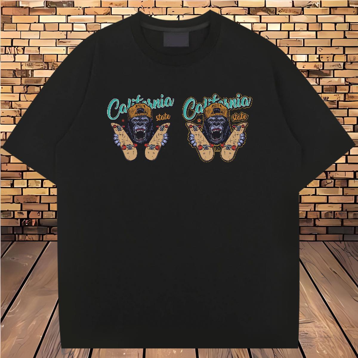 T-Shirts 230g Pure Cotton chimpanzee Beach O-Neck Short Sleeve Custom Printing Men Tees Fashion Designer Wholesale Tees Shirts