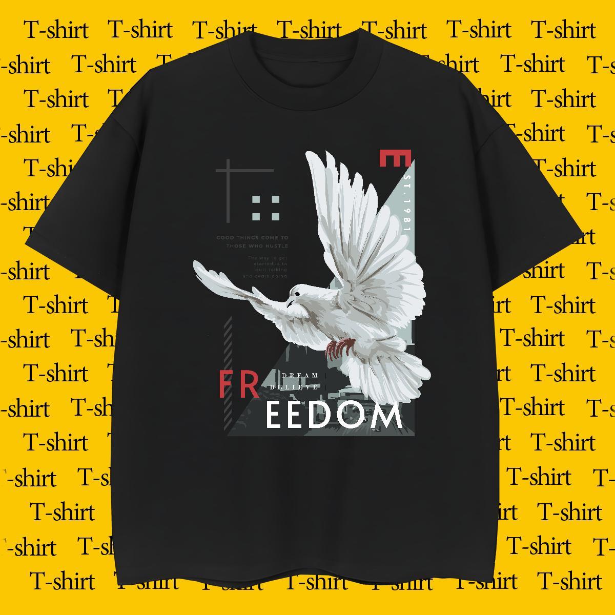 T shirt 230g Cotton eagle Street Casual Crew Neck DIY Printed Men Tees New Arrival TOP Quality Tops