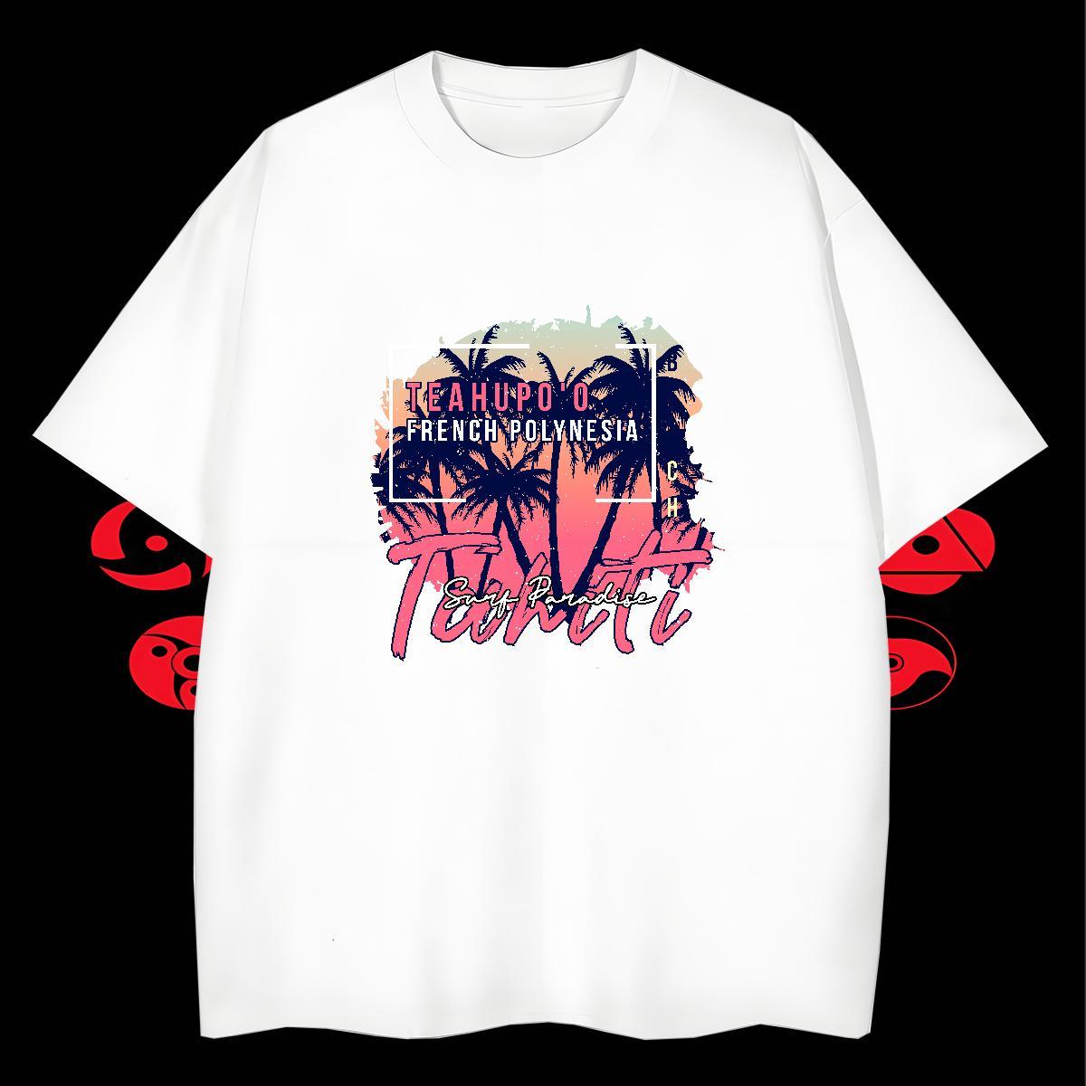 Loose Fit Men Tees 230g Cotton Anime Printing Street DIY Anime Round Neck Short Sleeve Factory Direct Man T Shirts Tops