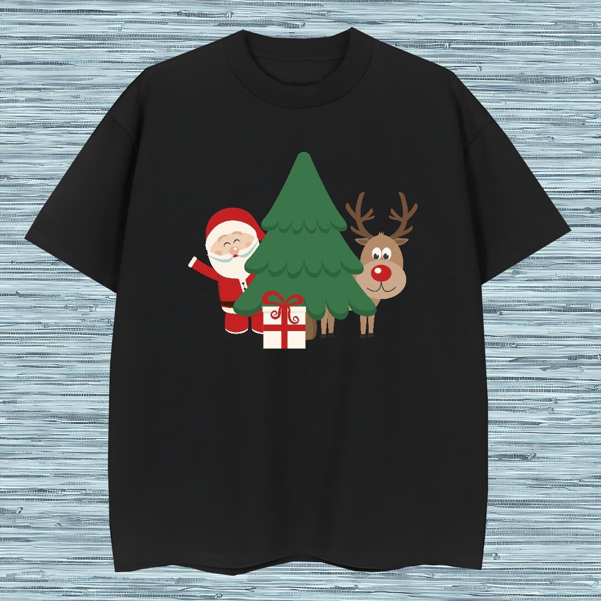 2024 New T shirt 230g Pure Cotton Christmas Outdoor Tops Breathable Short Sleeve Designer Men Tops Tees Plus Size Custom