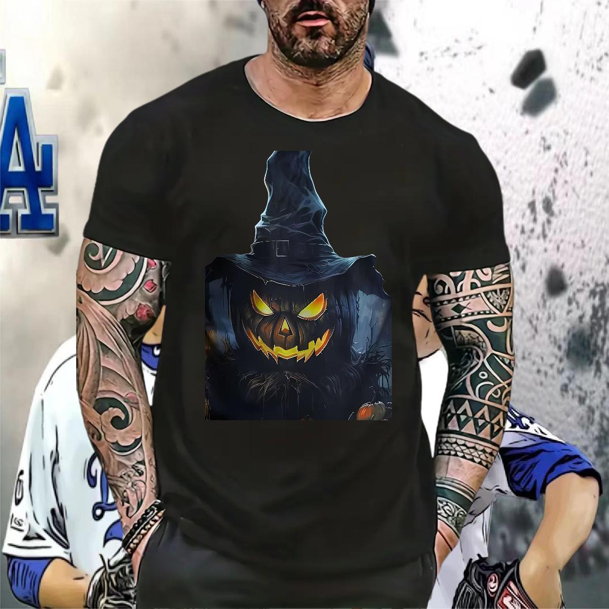 T-Shirts 230g Cotton halloween Casual Daily Wear O Neck Short Sleeves Skull Men Clothes T-Shirt Stylist Unisex Clothings